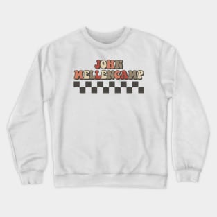 John Mellencamp Checkered Retro Groovy Style Crewneck Sweatshirt